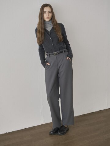 BACK DETAIL WIDE TROUSER - GREY