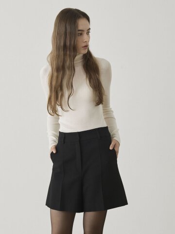 BIELLA WOOL BLEND HIGH NECK KNIT TOP - WHITE(09/22예약배송)