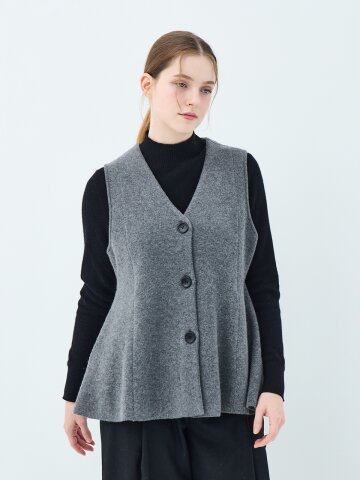 울 블렌드 펠트 터치 익시아 베스트 (UFKKVE467N-M/GREY)