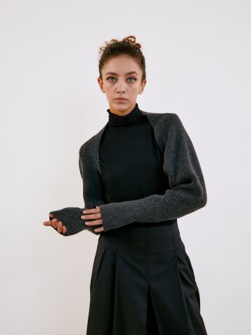 Cashmere bolero_Charcoal