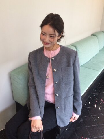 울 캐시미어 블렌드 멀티 포켓 핸드메이드 재킷 