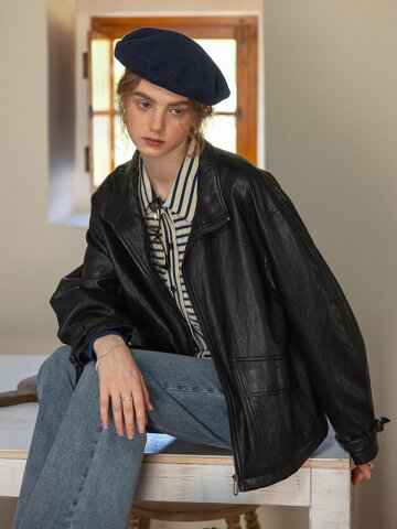DA_Casual split leather jacket_2color