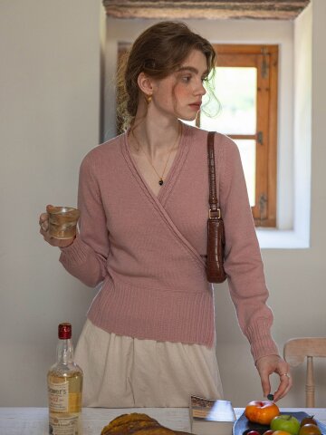 DA_Placket knitted cardigan top_3color
