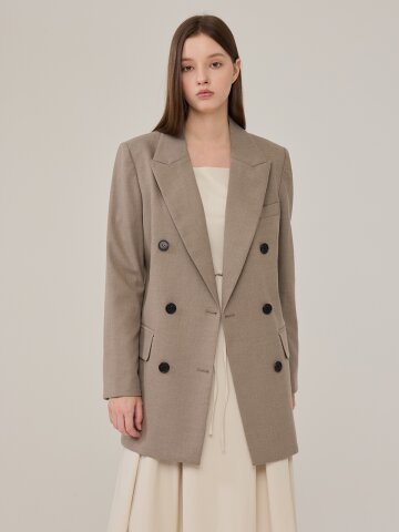 [코엣] 블레이저 롱 자켓_코코브라운