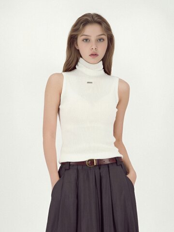 Ribbed Sleeveless Knit _Ivory