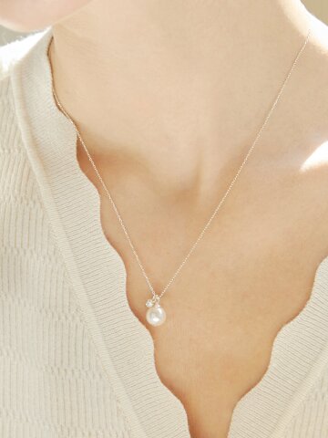 DM C 스와로브스키 진주 목걸이 (925실버)