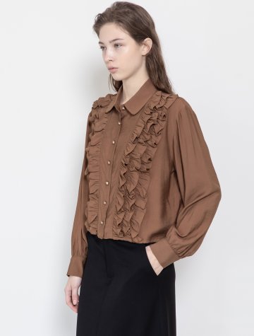 Frill crop blouse_2color