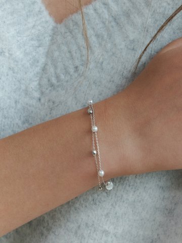 베르니 두줄 진주 팔찌 STJ-BB1578WG