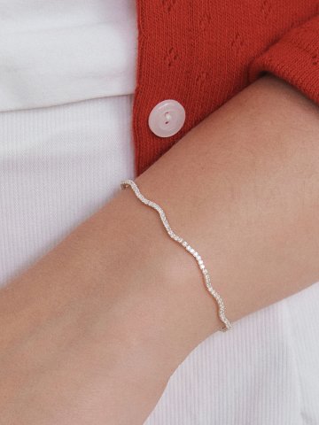 물결 테니스 팔찌 STJ-BB1579WG