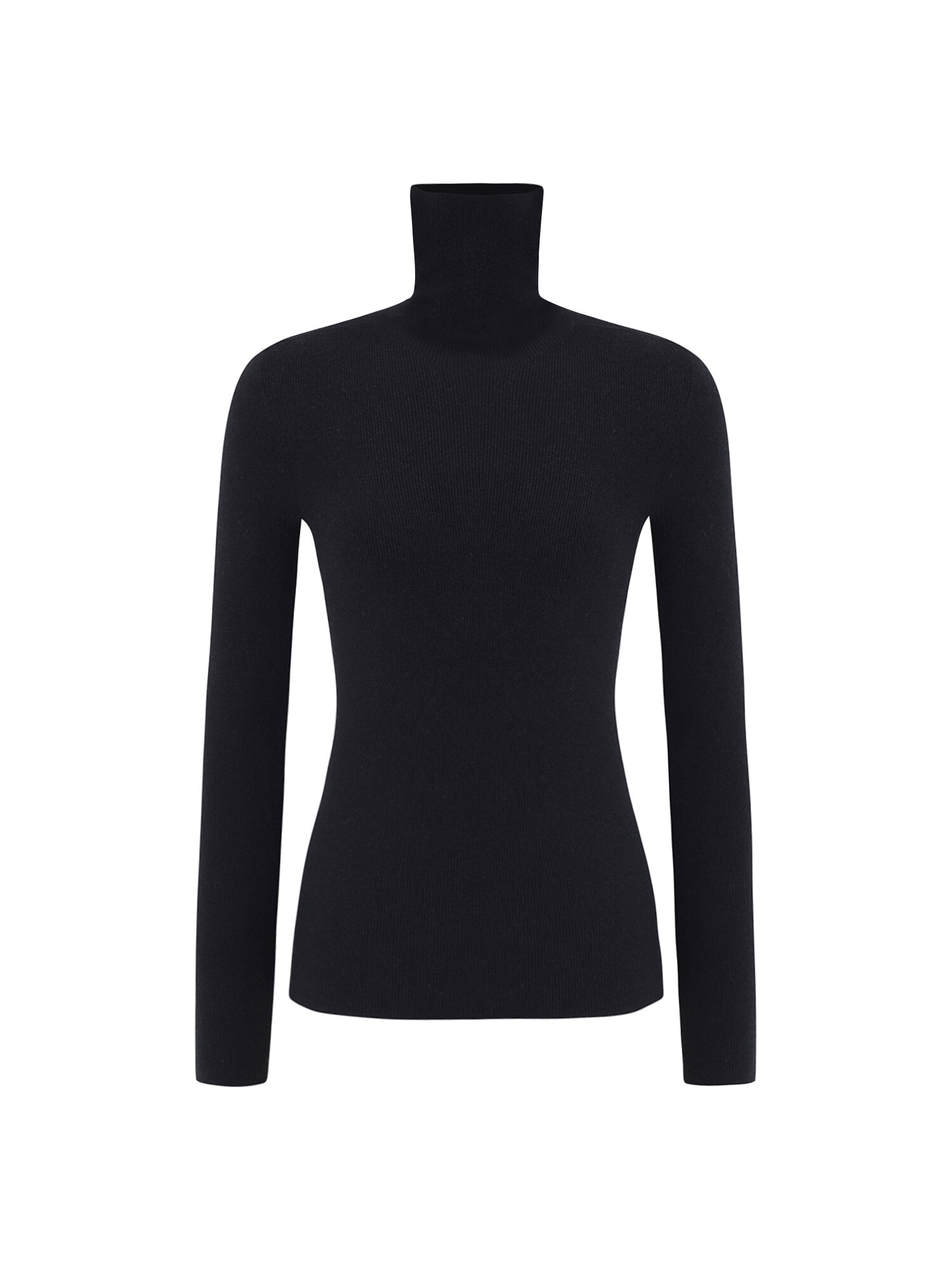 골지 터틀넥 풀오버 니트 (BLACK)