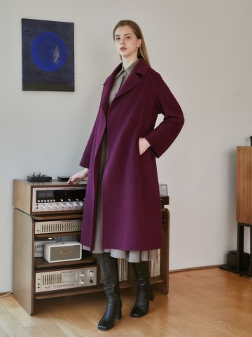 울 캐시미어 래글런 핸드메이드 코트 