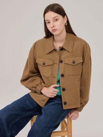 [Coett] 부클사 포켓 점퍼_카멜