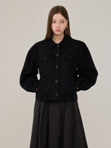 [Coett] 부클사 포켓 점퍼_블랙