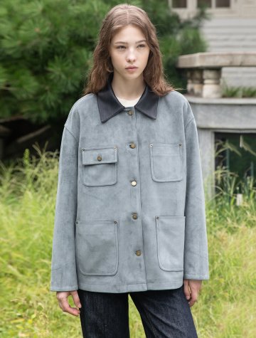 Suede work jacket_2color