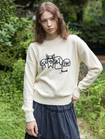 Puppy knit wear_2color