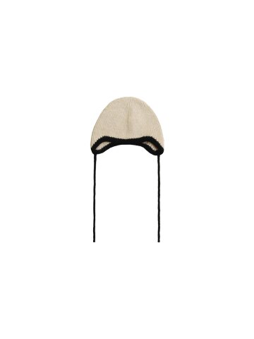 TWO-TONE COZY STRING BEANIE_IVORY