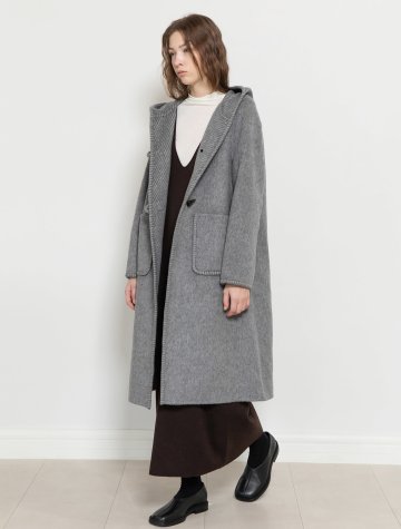 Handmade hooded long coat_2color