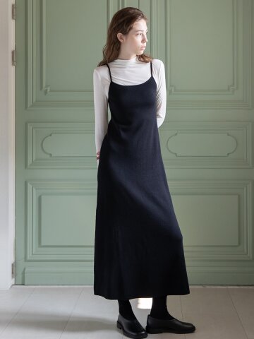 String slim knit dress_2color