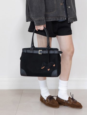 Charlotte suede belted totebag_2color