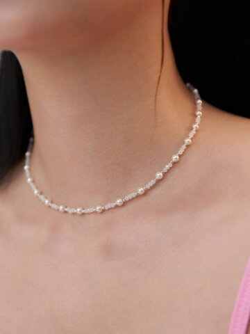 (925실버) Moonlit Dew 스와로브스키 진주 초커