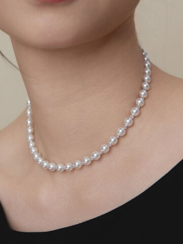 (925실버) Lily Pearl 스와로브스키 진주 은 초커