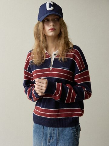 color stripes knit navy
