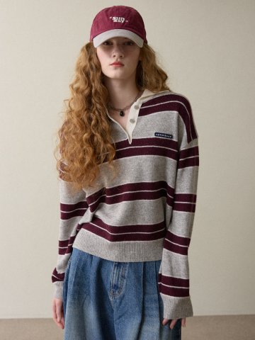 color stripes knit gray
