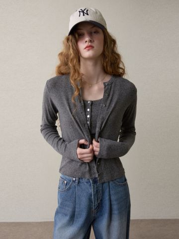 aw sleeve cardigan gray
