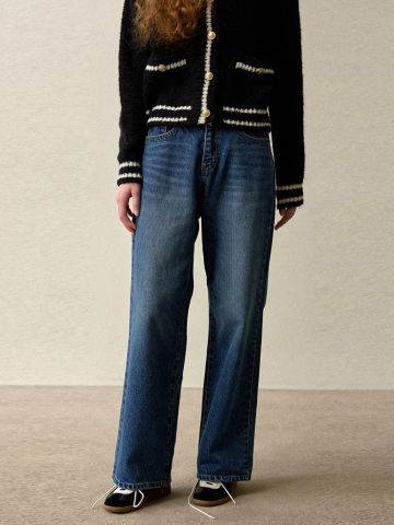 basic semi wide denim navy