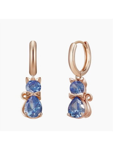 페리스 귀걸이 MGER0368 14K Gold Plated (블루 큐빅)