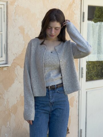 [메종르하르]  리느 니트 SET (가디건+슬리브리스) 3color