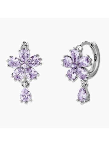 칼리아 귀걸이 MGNL0396 Rhodium Plated (화이트골드+퍼플 큐빅)