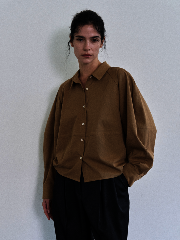 절개 오버핏 코튼 셔츠 (2color)