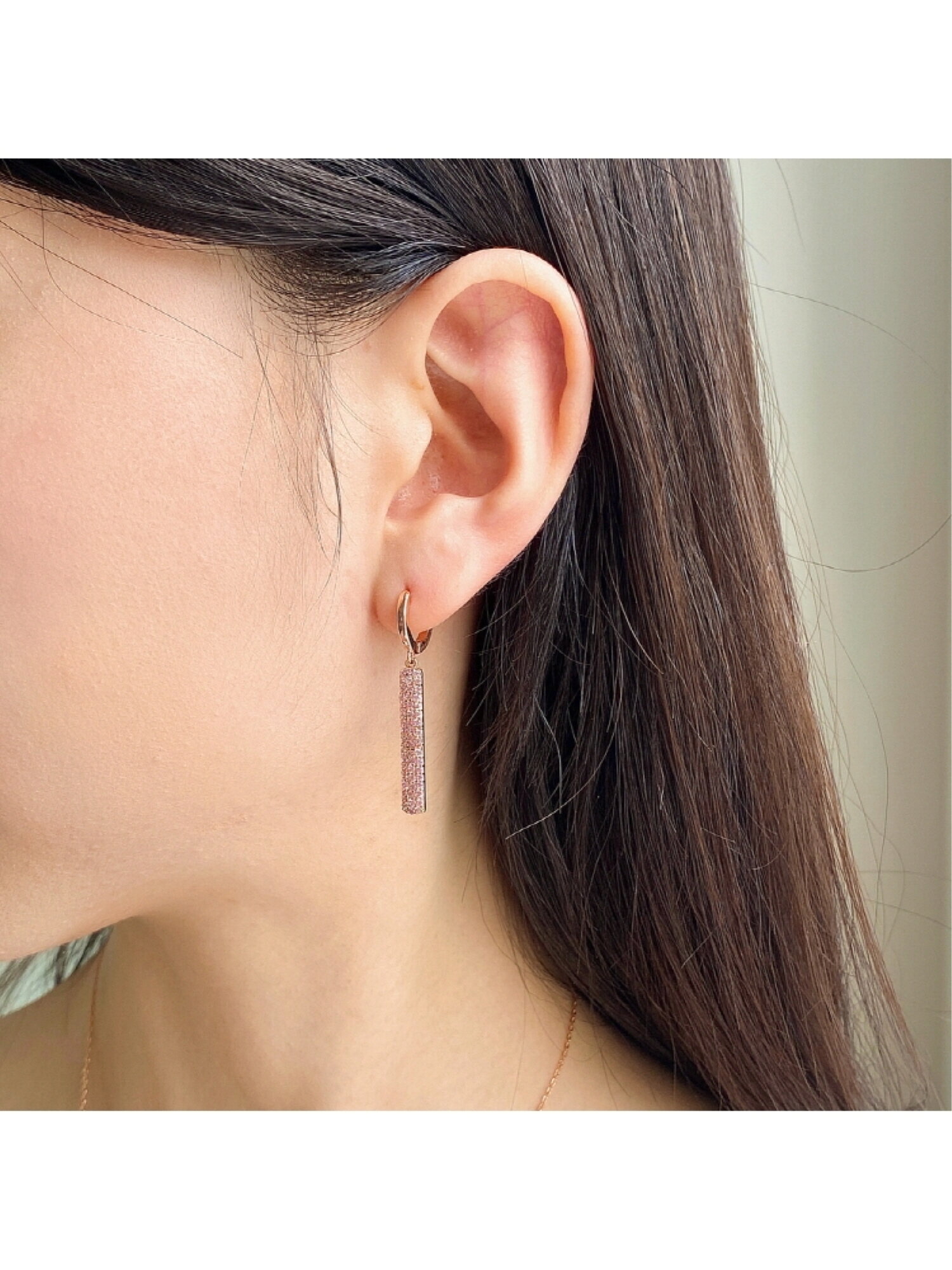 파이퍼 귀걸이 MGER0399 14K Gold Plated (로즈골드+핑크 큐빅)