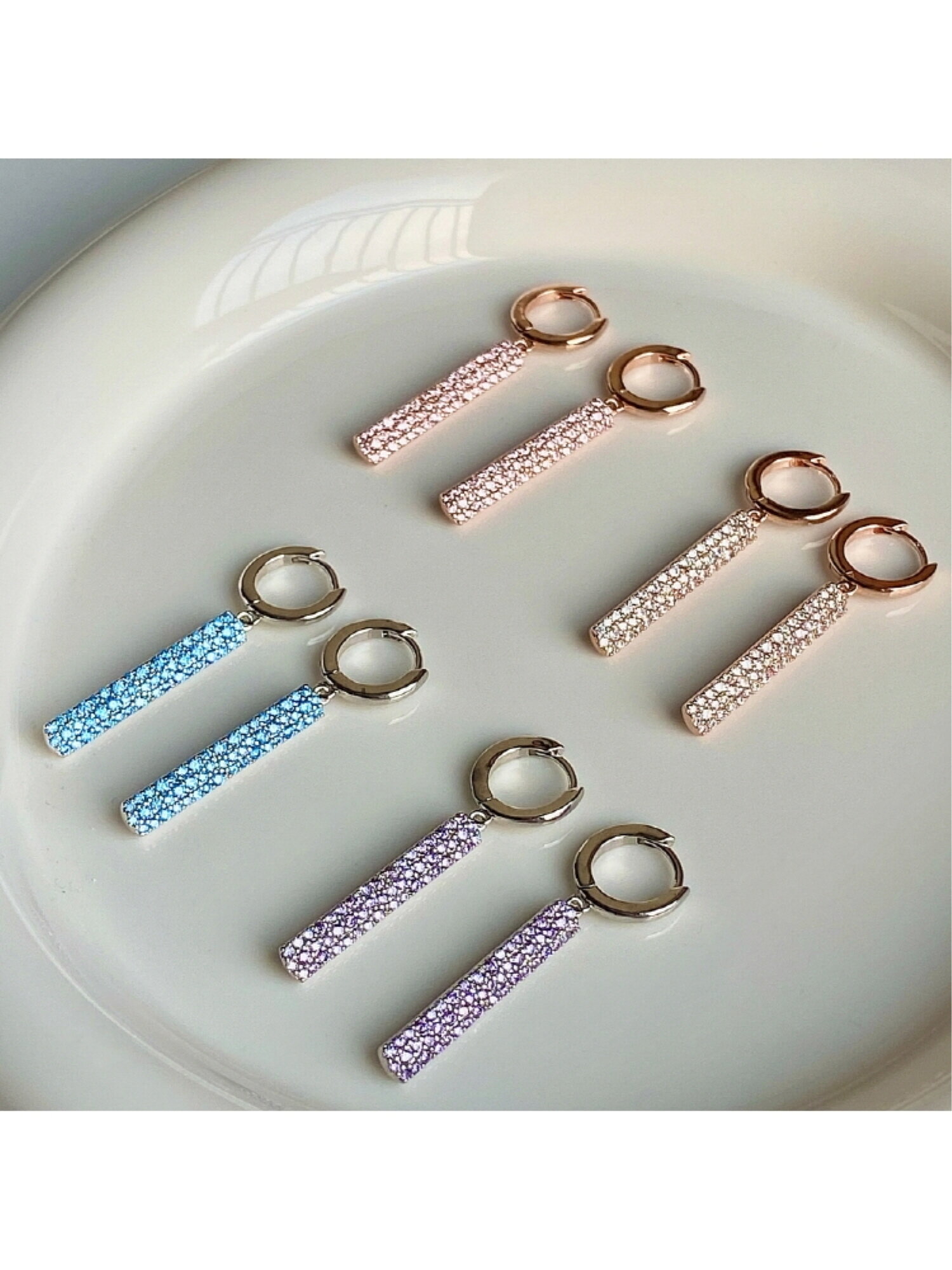 파이퍼 귀걸이 MGER0399 14K Gold Plated (로즈골드+핑크 큐빅)