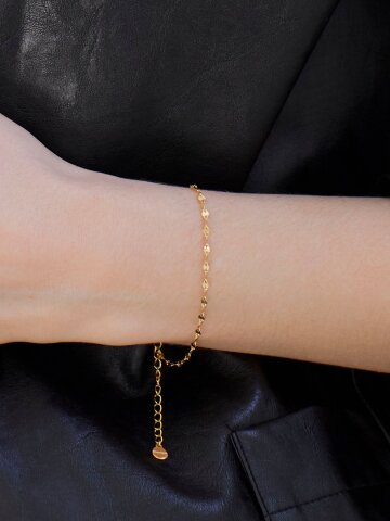 (실버925_14k Gold plated) luna 은 커팅 팔찌