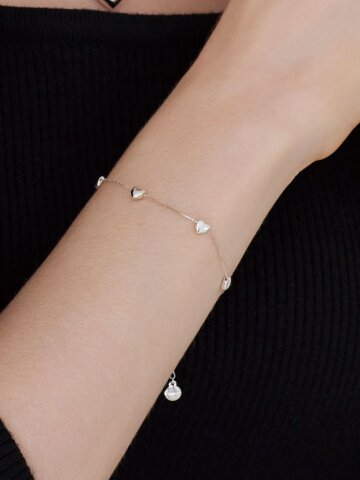 (925실버) Aurielle 스네이크 하트 은 팔찌