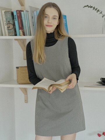 Swallow Pattern Sleeveless Dress - IVORY