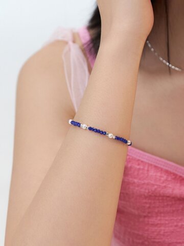 (925실버) Ocean Dots 스와로브스키 진주 은 팔찌