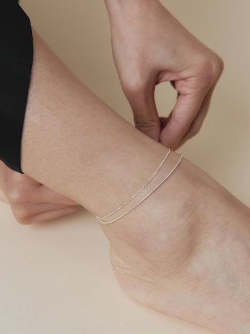 (925실버) Soft 레이어드 발찌 