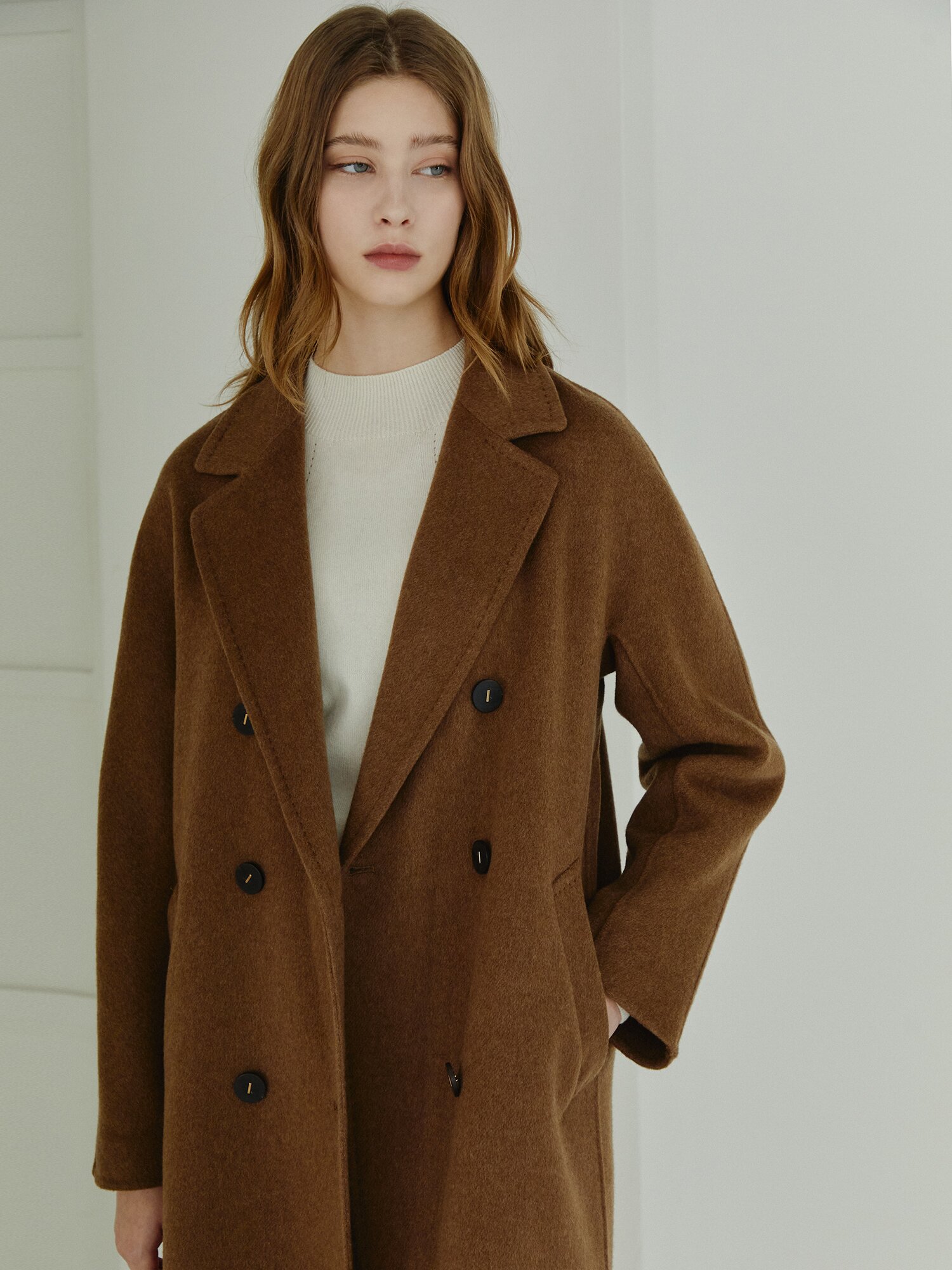 울 캐시미어 미들넥 풀오버 니트 (IVORY)