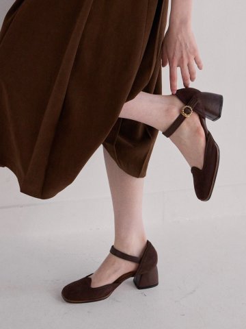 sarah maryjane pumps suede brown