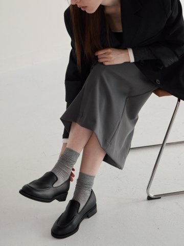 blanc round loafer black