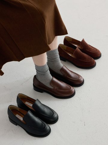 blanc round loafer brown
