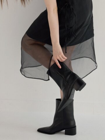 simple western ankle boots black