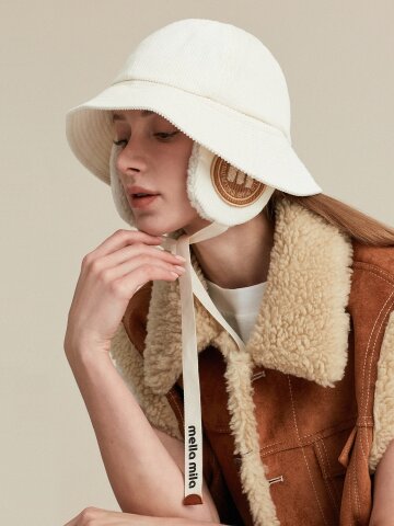 멜라밀라 코듀로이 스너그 이어머프 버킷햇 (4colors)