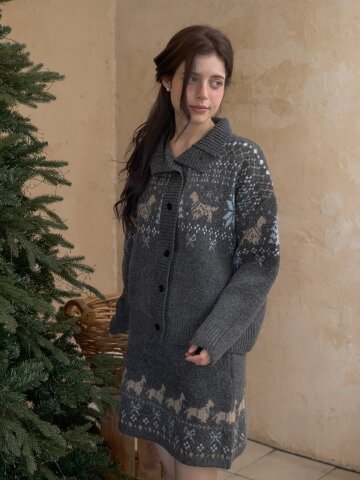 [메종르하르] 포니 니트 SET(가디건+스커트) 2color