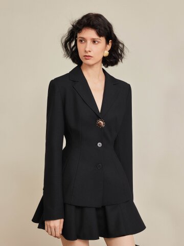YY_Fall french black jacket