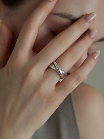 Monica 레이어드 링 은반지 (925실버)