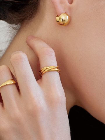 Ava 레이어드 링 반지(14k gold plated)_2Color